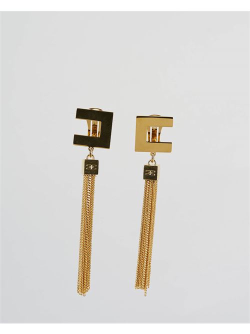 Logo earrings with hanging tassels Elisabetta Franchi ELISABETTA FRANCHI | Earrings | OR38A41E2U95